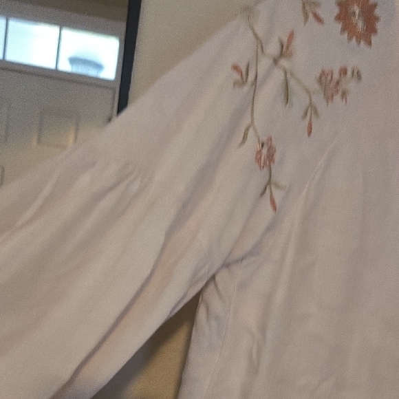 LC Lauren Conrad Embellished Tan Cream Long Sleeve Blouse - Picture 3 of 4